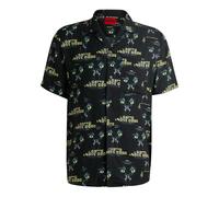 Hugo Mens Ellino Graphic Print 70s Shirt - Black - M - Black