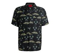 Hugo Mens Ellino Graphic Print 70s ShirtM Black GT8063
