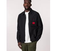 HUGO Mens Emmond Cotton-Blend Overshirt with red Logo Label