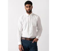 HUGO Mens Ermo Slim-Fit Shirt in Stretch-Cotton Canvas - Open White 199