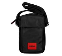 HUGO Ethon 2.0 Red Patch Logo Crossbody Bag - Black, Black, Men Black