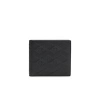 Hugo Men's Ethon HI M 4cc Coin Leather Wallet with Embossed Stack and Geometric Logos, Black, One Size
