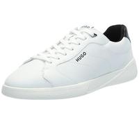 HUGO Men's Fly Leather Cupsole Sneaker, Lychee White, 12
