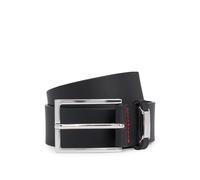 HUGO Mens Gabriel Sz35 Leather belt with logo-plate keeper