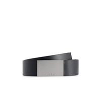 HUGO Mens Gand Sz35 Italian-leather belt with logo plaque buckle