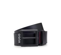 HUGO Mens Gelio-B Sz40 Leather belt with logo-trim buckle