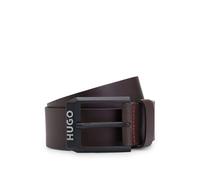 HUGO Mens Gelio-B Sz40 Leather belt with logo-trim buckle