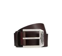 HUGO Leather belt with logo buckle - Style Gelio-C_Sz40, 50480441 Dark Brown 32