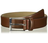 HUGO Men's Gellot Grainy Leather Belt, Dark Brown, 38