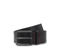 HUGO Mens Gerik-Lam Sz35 Embossed-leather belt with brushed-gunmetal pin buckle