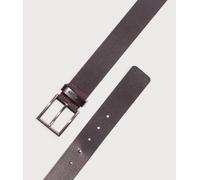 HUGO Mens Giaspo Logo Embossed Leather Belt - Colour: 202 Dark Brown - Size: 34-36 34-36