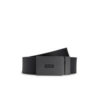 HUGO Mens Gilbert-soft Or35 Italian-leather reversible belt with plaque buckle