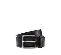 HUGO Mens Gionios Sz40 Embossed-leather belt with brushed metal buckle