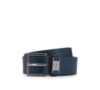 HUGO Mens Giove-Mplate Sz35 Leather belt with logo keeper and gunmetal hardware