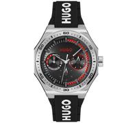 HUGO Men's Grail Black Silicone Strap Sports Watch