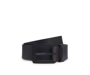 HUGO Mens Grover Sz35 Embossed-logo buffalo leather belt