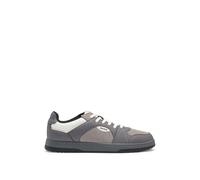 HUGO Mens Hadrian Tenn Mixed-Material Trainers with Nubuck-Effect Trims Size 9 Grey