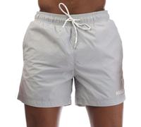 Hugo Mens Haiti Contrast Logo Drawstring Swim Shorts - Grey - XL - Grey - 100% Mixed