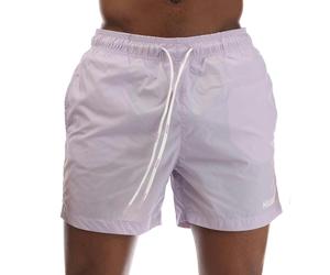 Hugo Mens Haiti Contrast Logo Drawstring Swim Shorts - Purple - M - Purple - 100% Mixed