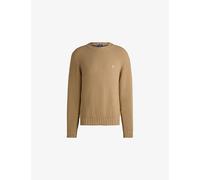 Hugo Mens Happy Hugo Logo-Patch Cotton-Knit Jumper Medium Beige XL