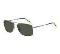 HUGO Men's HG-1287-S-SMF Square/Rectangle Sunglasses in Silver HUGO Silver One Size