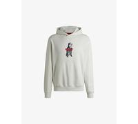 Hugo Mens Hugo Animal-Graphic Regular-Fit Cotton-Jersey Hoody Natural L