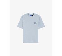Hugo Mens Hugo Brand-Embroidered Leopard-Print Cotton-Jersey T-Shirt Open Blue 2XL