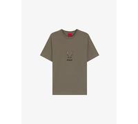 Hugo Mens Hugo Brand-Embroidered Short-Sleeved Cotton-Jersey T-Shirt Medium Grey S