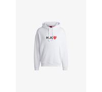 Hugo Mens Hugo Brand-Print Cotton-Jersey Hoody White M