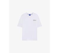Hugo Mens Hugo Brand-Print Relaxed-Fit Cotton-Jersey T-Shirt White L