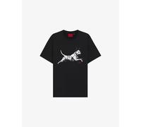 Hugo Mens Hugo Dalmatian-Print Short-Sleeved Cotton-Jersey T-Shirt Black XS