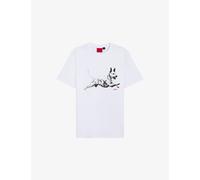 Hugo Mens Hugo Dalmatian-Print Short-Sleeved Cotton-Jersey T-Shirt Natural 2XL