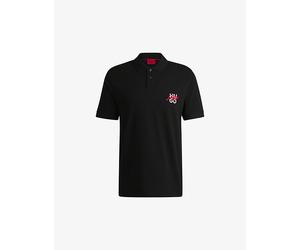 Hugo Mens Hugo Double-Logo Cotton-Piqué Polo Shirt Black L