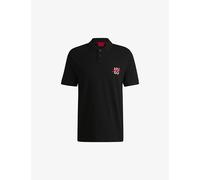 Hugo Mens Hugo Double-Logo Cotton-Piqué Polo Shirt Black XS