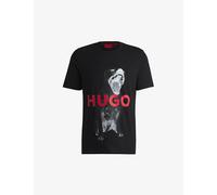 Hugo Mens Hugo Graphic-Print Relaxed-Fit Cotton T-Shirt Black S
