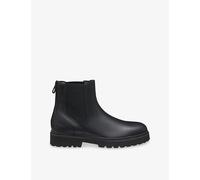 Hugo Mens Hugo Logo-Embossed Leather Chelsea Boots Black Eur 42 / 8 UK Men
