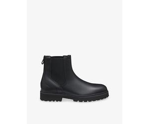 Hugo Mens Hugo Logo-Embossed Leather Chelsea Boots Black Eur 42 / 8 UK Men