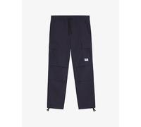 Hugo Mens Hugo Logo-Patch Elasticated-Waist Cotton Cargo Trousers Navy L
