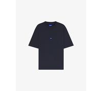 Hugo Mens Hugo Logo-Patch Regular-Fit Cotton-Jersey T-Shirt Navy XL
