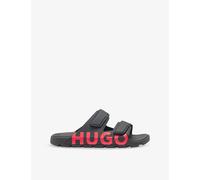 Hugo Mens Hugo Logo-Print Double-Strap Slip-On Rubber Sandals Black Eur 41 / 7 UK Men