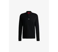 Hugo Mens Hugo Logo-Print Relaxed-Fit Cotton-Piqué Polo Shirt Black S