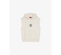Hugo Mens Hugo Logo-Print Relaxed-Fit Sleeveless Sweatshirt Natural S