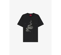 Hugo Mens Hugo Snake-Print Short-Sleeved Cotton-Jersey T-Shirt Black 2XL