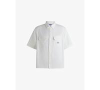Hugo Men's Ekyno Short-Sleeve Plain Shirt S White