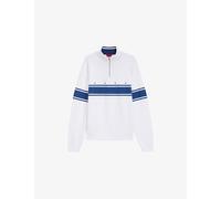 Hugo Mens Hugo Striped Half-Zip Cotton Sweatshirt White M