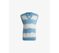 Hugo Mens Hugo Striped V-Neck Knitted Vest Light/Pastel Blue M