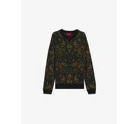 Hugo Mens Hugo Tapestry Jacquard Relaxed Knitted Jumper Black M