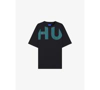 Hugo Mens Hugo Wraparound-Logo Oversized Cotton-Jersey T-Shirt Black XL