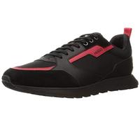 HUGO Mens Icelin Runn Branded-Accent Trainers in Mixed Materials Size 10 Black