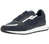 HUGO Mens Icelin Runn Branded-Accent Trainers in Mixed Materials Size 10 Dark Blue